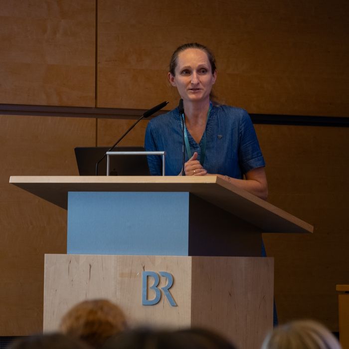 A speaker at WiDS Munich 2025